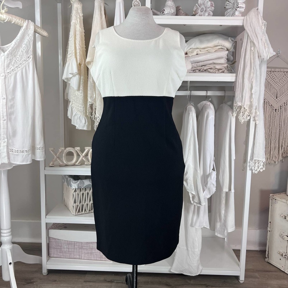 Danny and Nicole dress. Cream and black. simple  size 16
